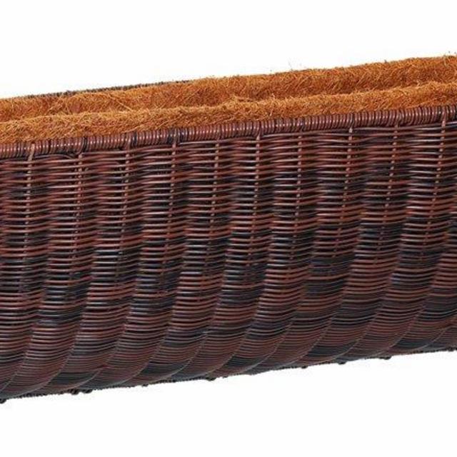 DMC Products 30-Inch Resin Wicker Wall Basket, Antique Brown