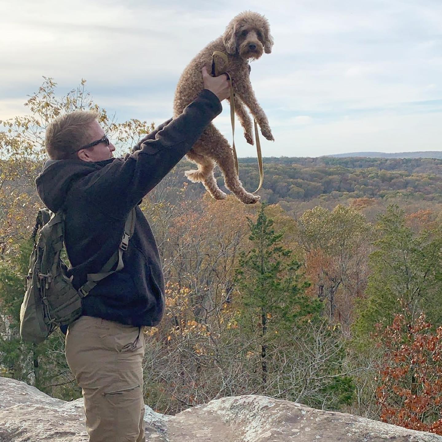 e has done this at least 50% of our hikes with cliffs.H