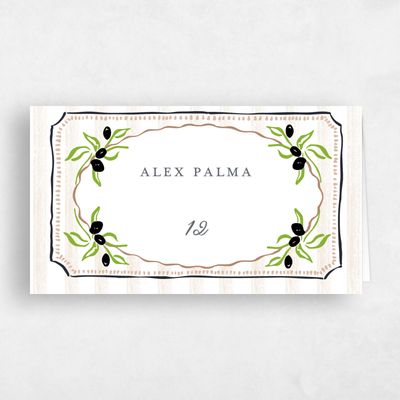 Blackberry, Brown Wedding Place Card - Jardine