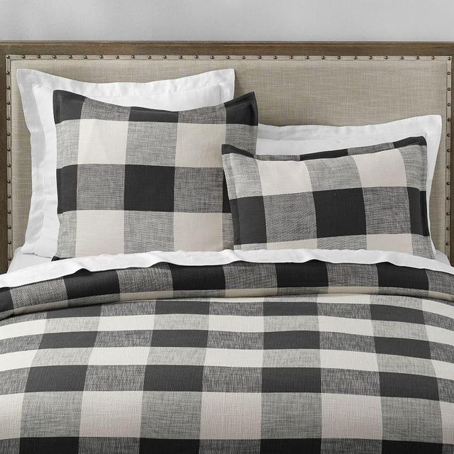 Bryce Buffalo Check Duvet Cover, Full/Queen, Charcoal