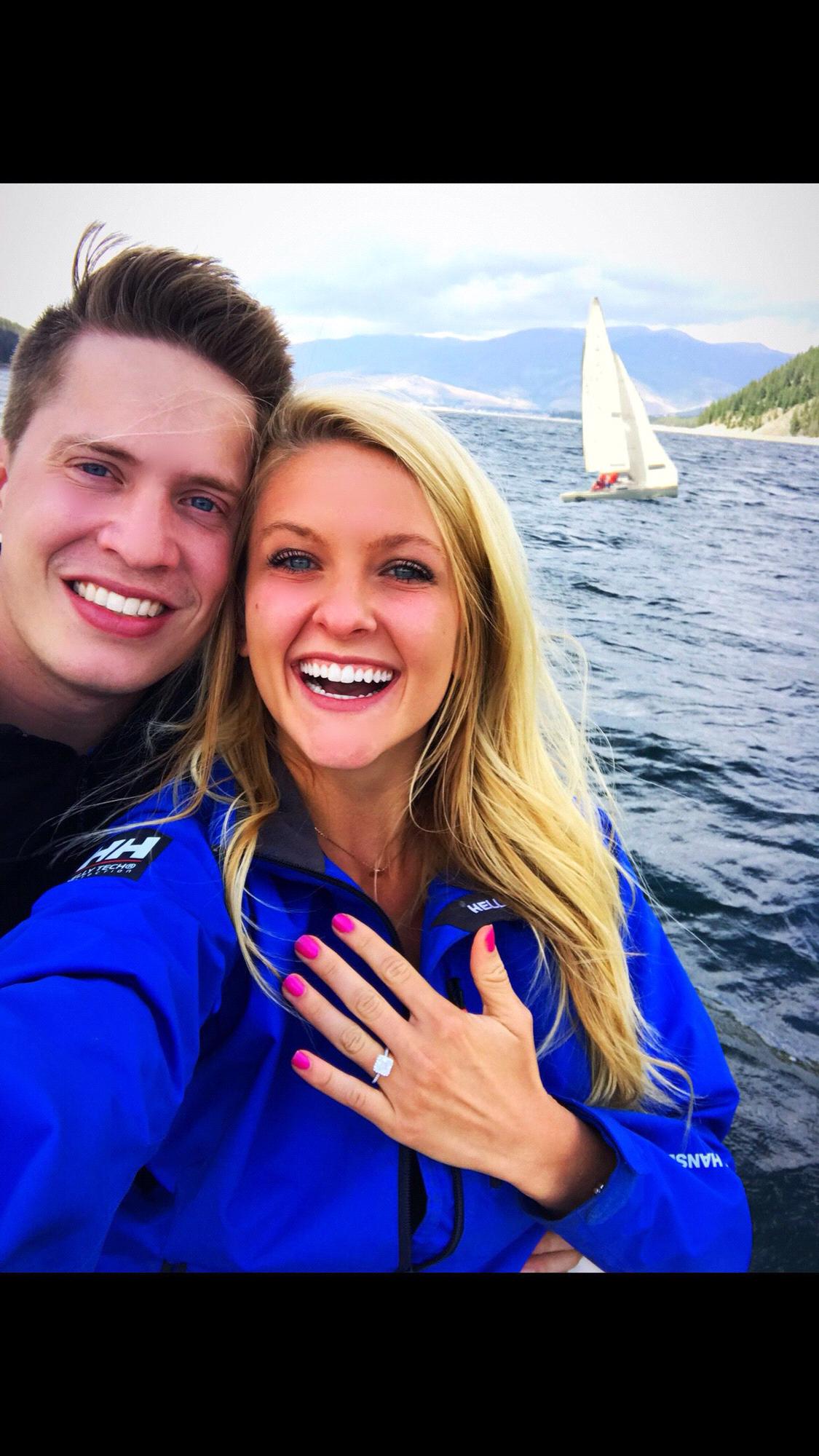 The day of our engagement!!! We spent a weekend in the mountains doing my favorite things, and then tanner rented out a boat and surprised me by pulling a ring out of our picnic basket!