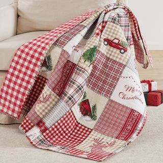 Home for Christmas Reversible Quilted Throw