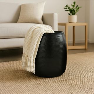 Merida Modern Drum Storage Side Table with Lid