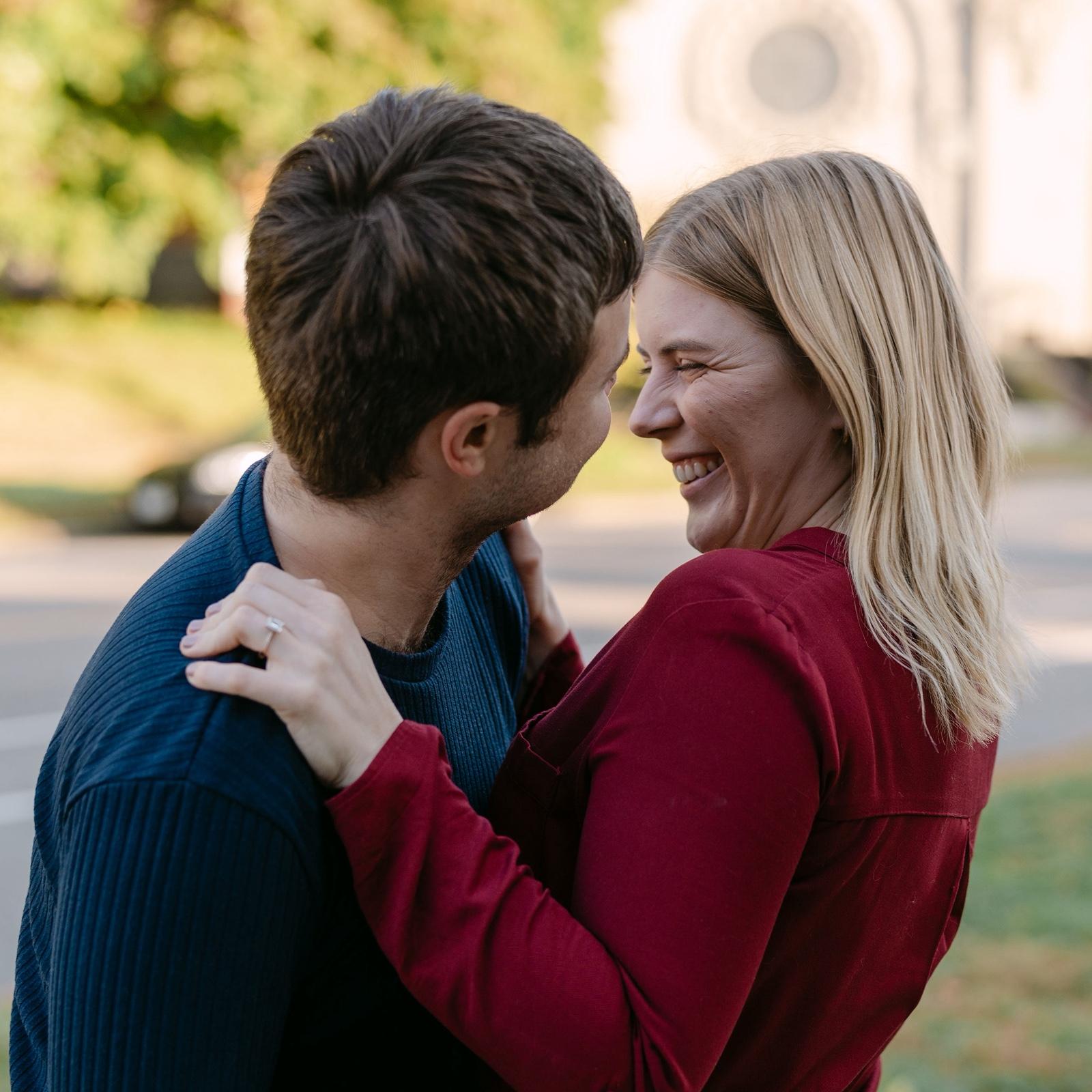 Surprise engagement session in Cathedral Hill neighborhood- One of Kaylas favorite spots she introduced to Zach early into dating