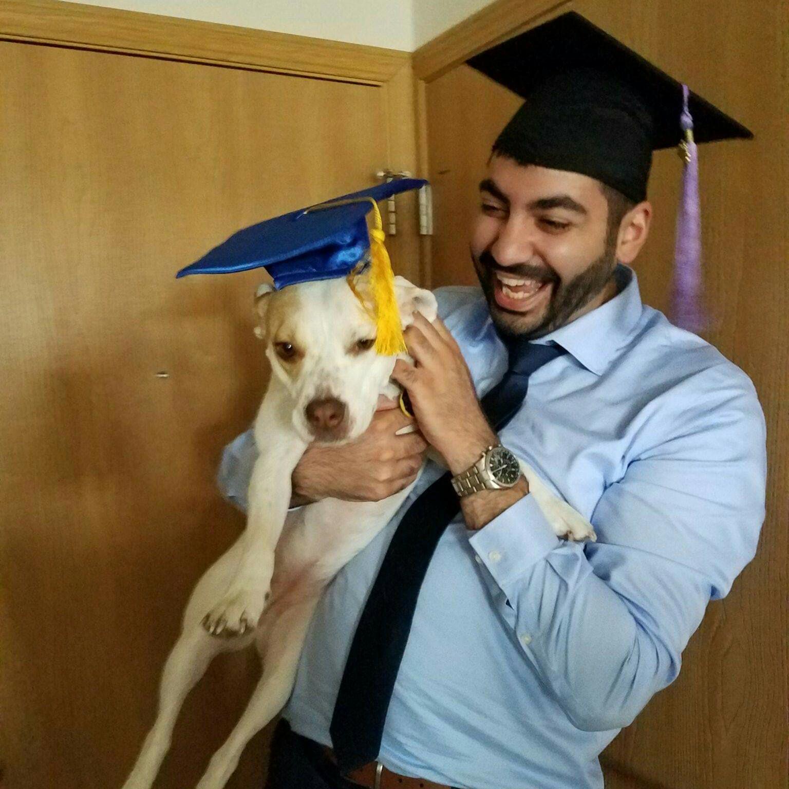 Mars and Greta celebrating graduation day!