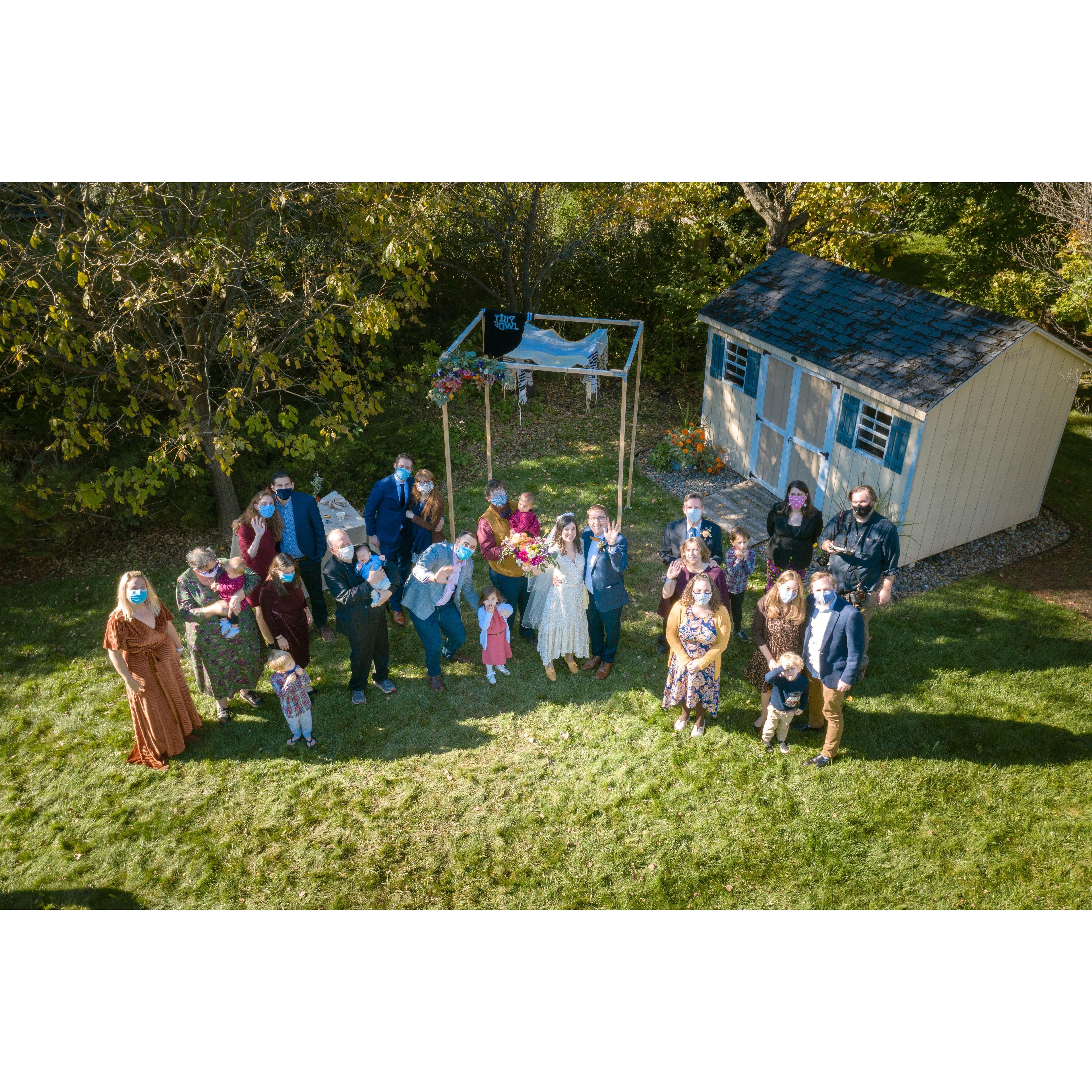 Hillsborough, October 17, 2021. Group shot! Wedding photos by our talented friend and photographer, Jimmy Kastner (with Kristin!).