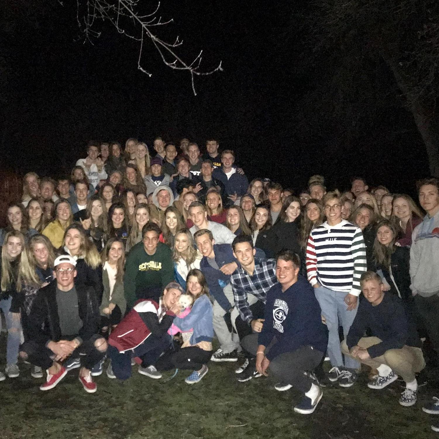 We met freshman year and rolled with the same crowd. We snapchatted for a couple months that year, but stayed friends! 10 points to anyone that can spot us in this photo!