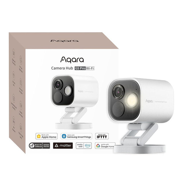 Aqara 4MP Camera Hub G5 Pro WiFi, True Color Night Vision Security Camera Outdoor, 2.4/5Ghz WiFi, HomeKit Secure Video, Thread Border Router, Local Detection, Thread/Zigbee, Supports Alexa,Google Home