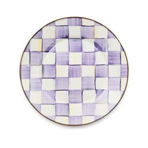 Violet Check Dinner Plate