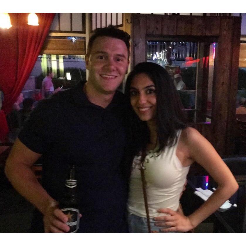 The first picture we posted on social media showing our friends that we were dating. Fun fact: This was at Sushi Avenue in Decatur Square (i.e. 0.3 miles from where we're getting married)!