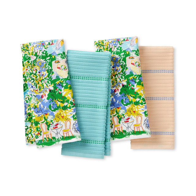 kate spade new york Spring Garden Cotton Kitchen Towel Set, 17" x 28"