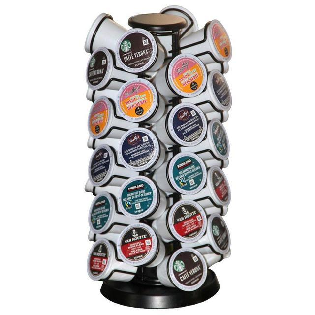 K Cup Holders,K Cup Holder, K Cups Holder,K Cup Carousel, Coffee Pods Holder Storage Organizer Stand,Comes All in One Piece,No Assembly Required,1 Count,Black (Capacity of 40 Pods)