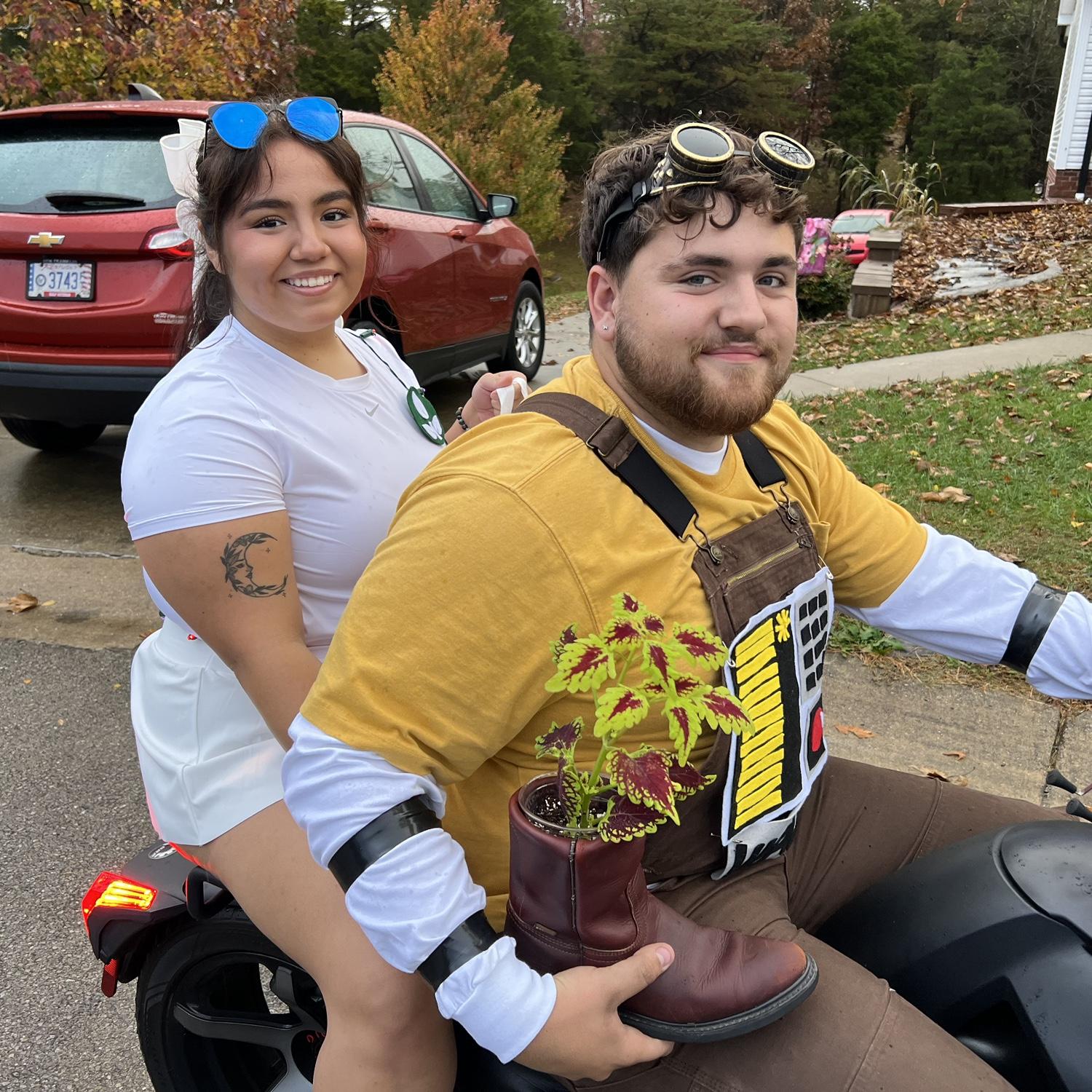 Wall-E and Eve! Halloween 2024. Handing out candy to neighborhood kids on the Ryker