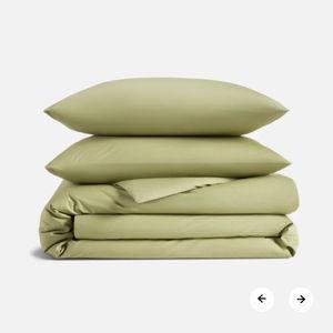 Brooklinen King Classic Percale Duvet Set in Fern