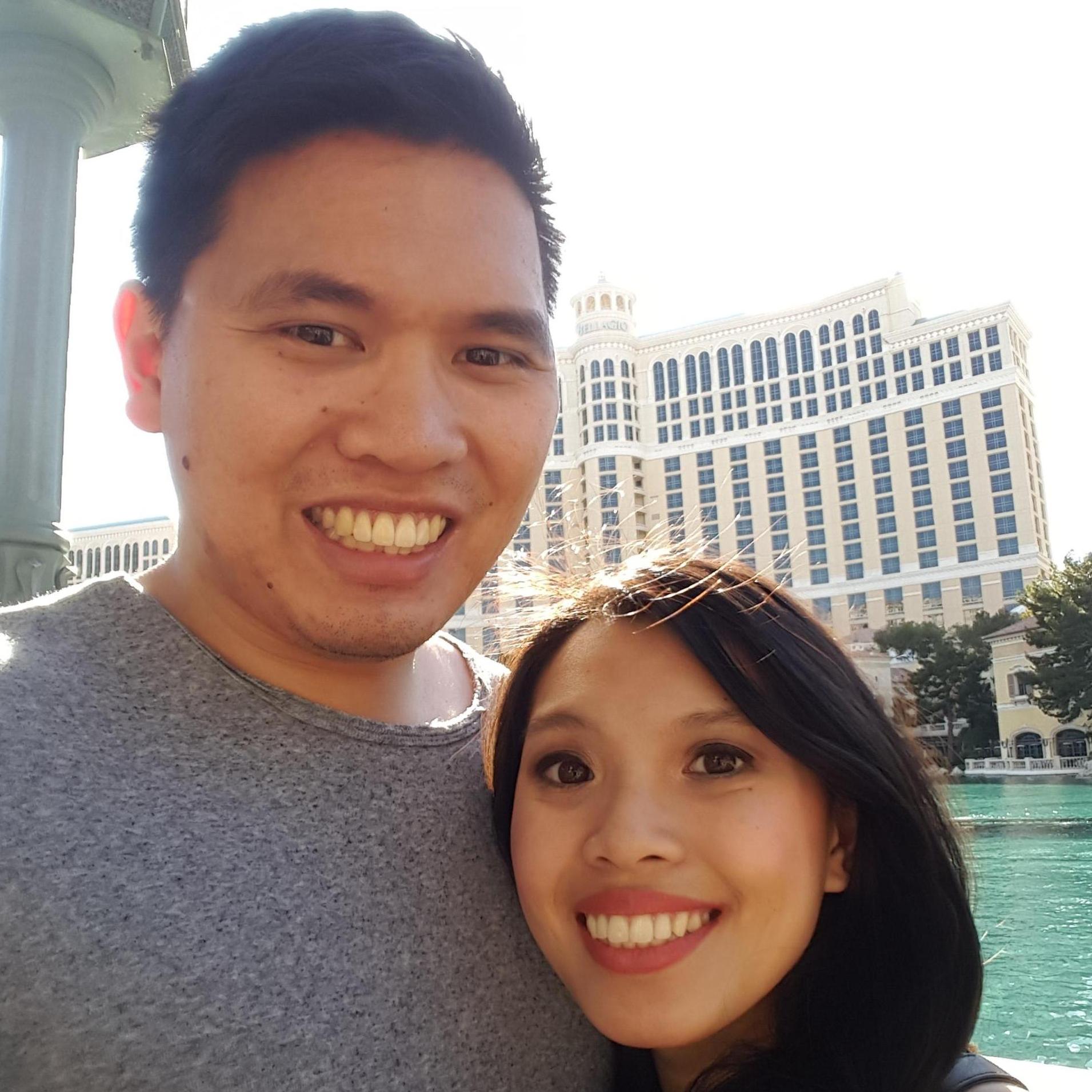 Posing in front of the Bellagio in Las Vegas in 2017!