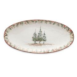 Natale Long Oval Platter In Natale By Arte Italica | la Terrine