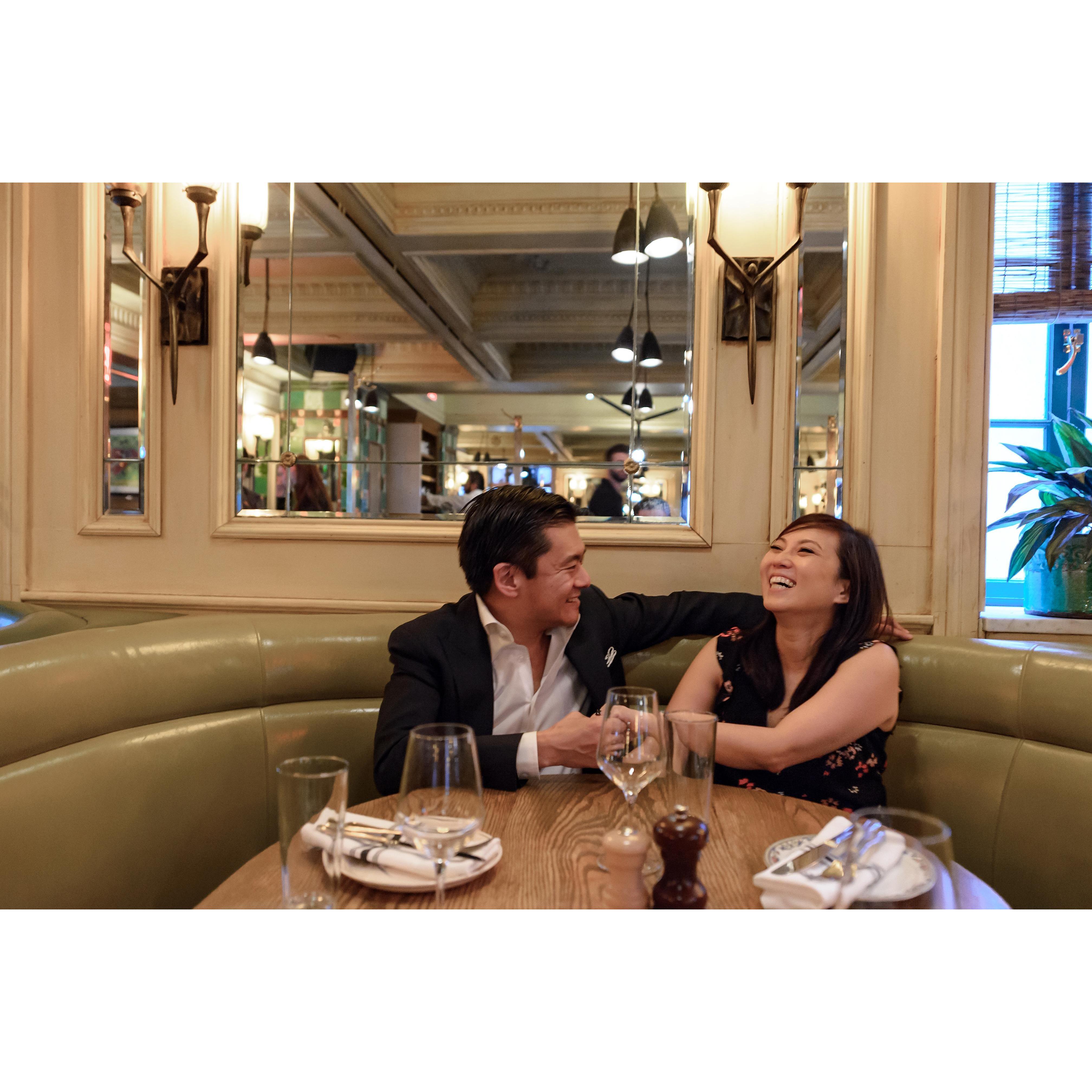 The Marlton Hotel's restaurant -- where we first met at a work breakfast before we started at Time Inc.