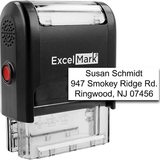 Custom Self-Inking Stamp - Up to 3 Lines - 11 Color Choices and 17 Font Choices