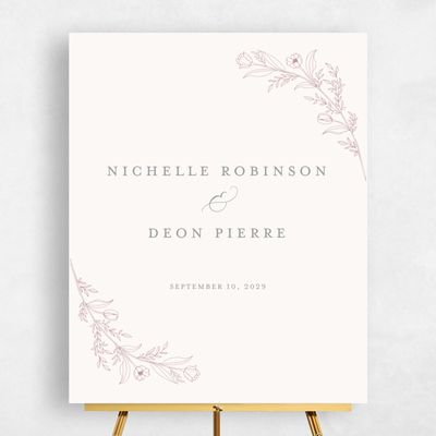 Dusty Rose, Pink Wedding Sign - Seraphine Portrait
