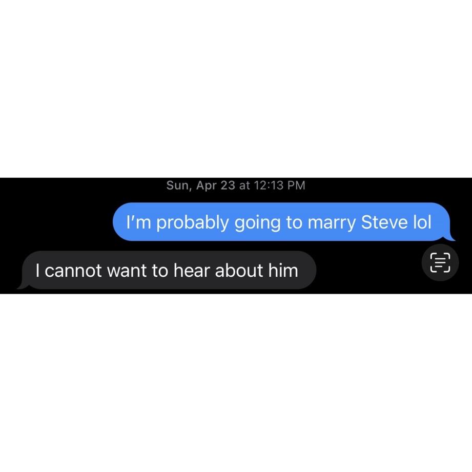 A text Maria sent her friend on April 23, 2023 (roughly two months after we met!).