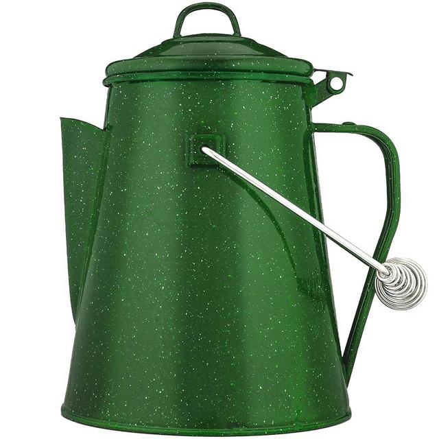 COLETTI Classic Camping Kettle 60 oz — Tea and Camp Kettle, NO Aluminum or Plastic, Ideal for Boiling Water [Green Enamel]