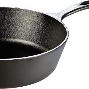 Lodge 5 Quart Pre-Seasoned Cast Iron Deep Skillet - Signature Teardrop Handle & Assist Handle - Use in the Oven, on the Stove or Grill, or Over a Campfire - Black
