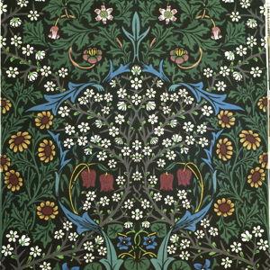 William Morris Peel & Stick Wallpaper, "Blackthorn" print in color "greenery", Home Depot