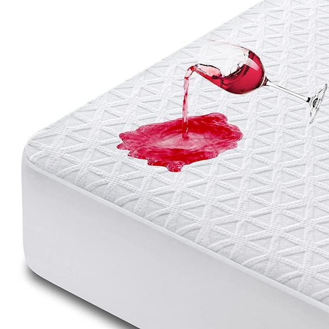 Premium 100% Waterproof Mattress Protector King Size Bed Mattress Cover Breathable Bamboo 3D Air Fabric Cooling Mattress Pad Cover Smooth Soft Noiseless Washable, 8''-21'' Deep Pocket