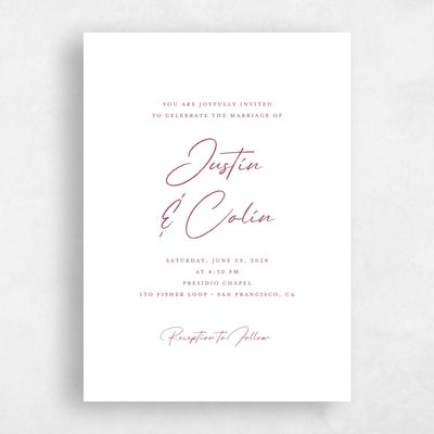 Cabernet, Purple Wedding Invitation - Burke Classic Letterpress