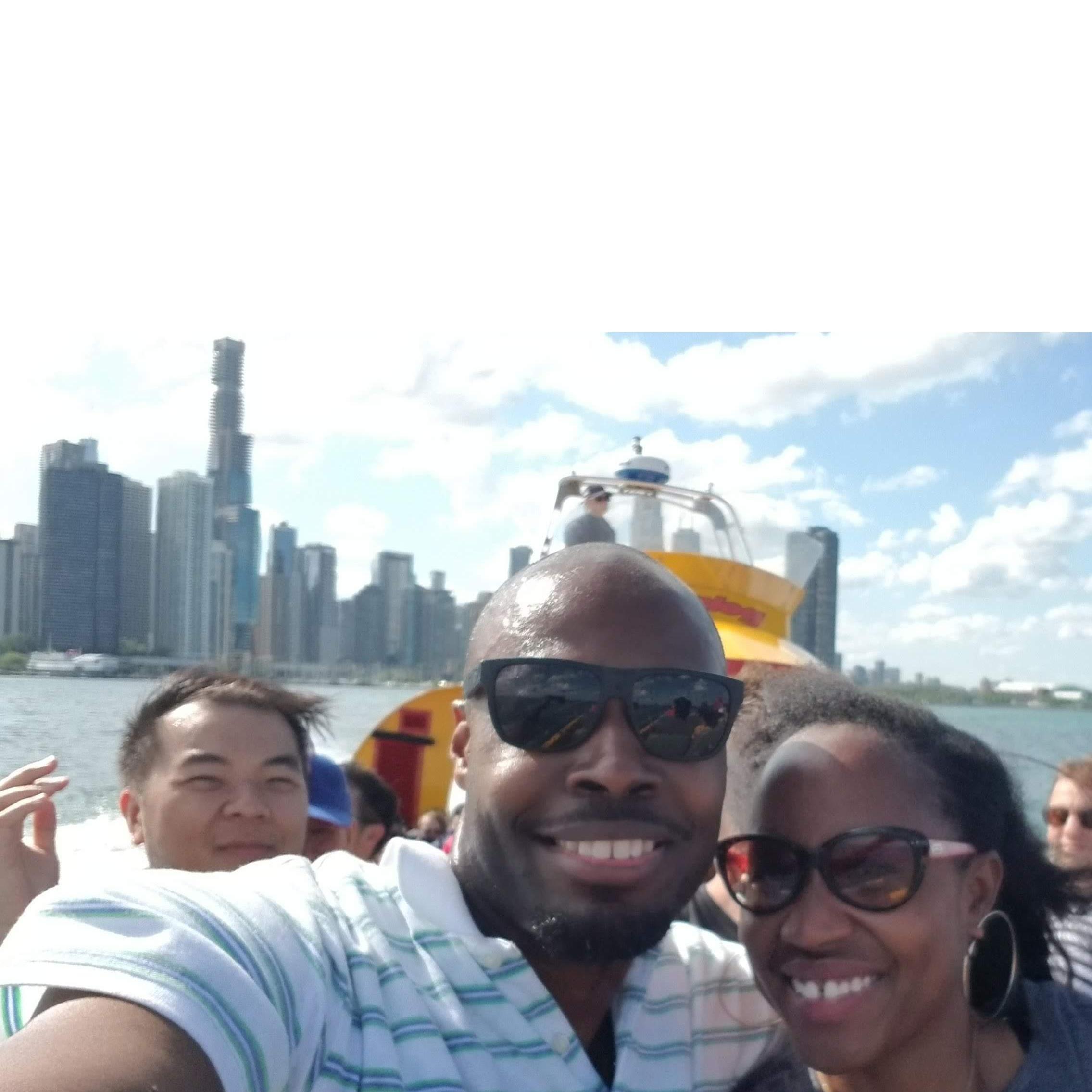 Speedboating on Lake Michigan