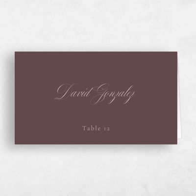 Chocolate, Brown Wedding Place Card - Sydney