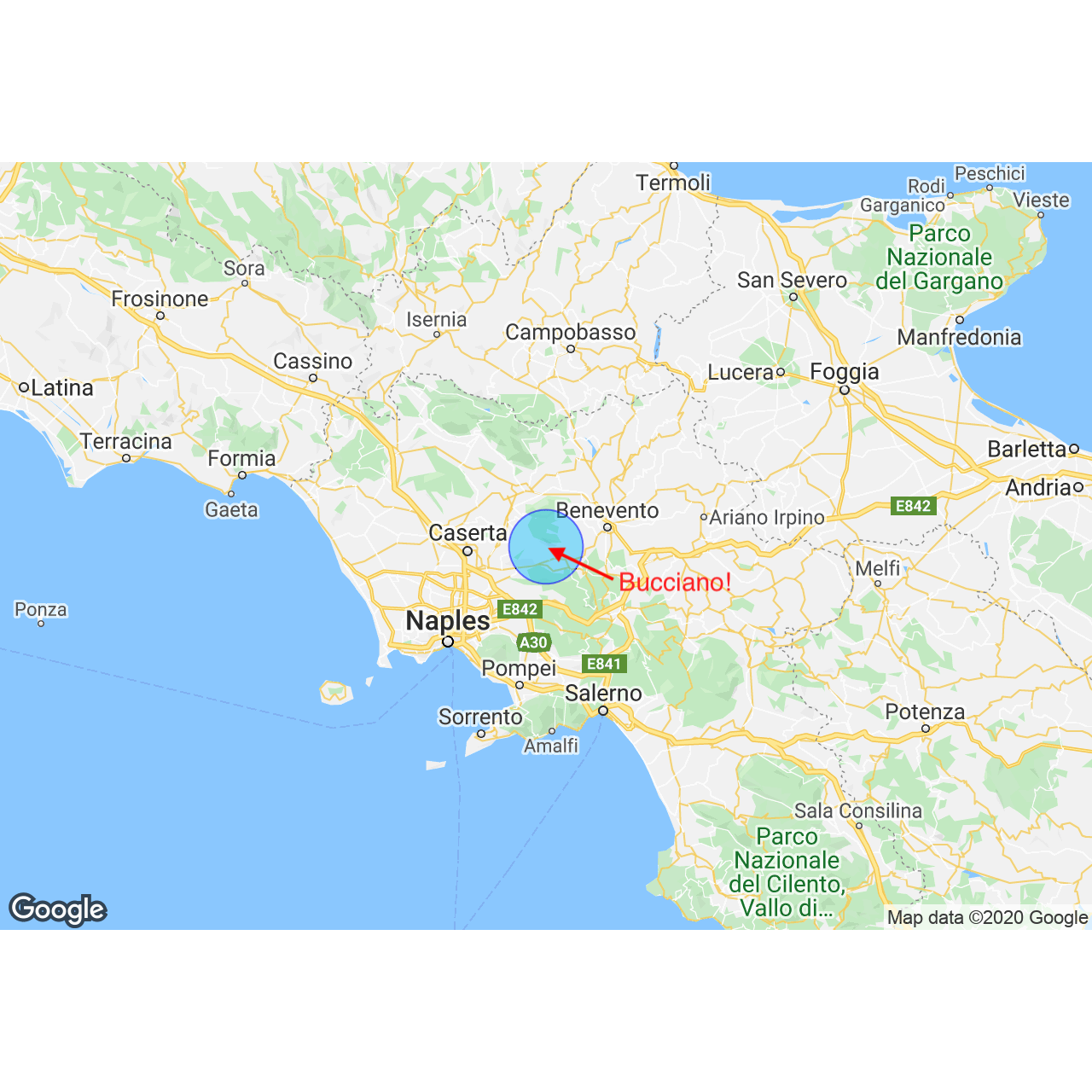 Location of Bucciano, Italia