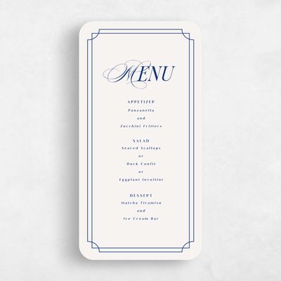 Beige Rounded Wedding Menu - Cato