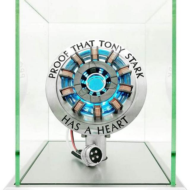 Lonyiabbi Arc Reactor MK2-1:1 Scale, DIY USB, LED Light, Vibration Sensor, No Assembly, Display Case Included Toy