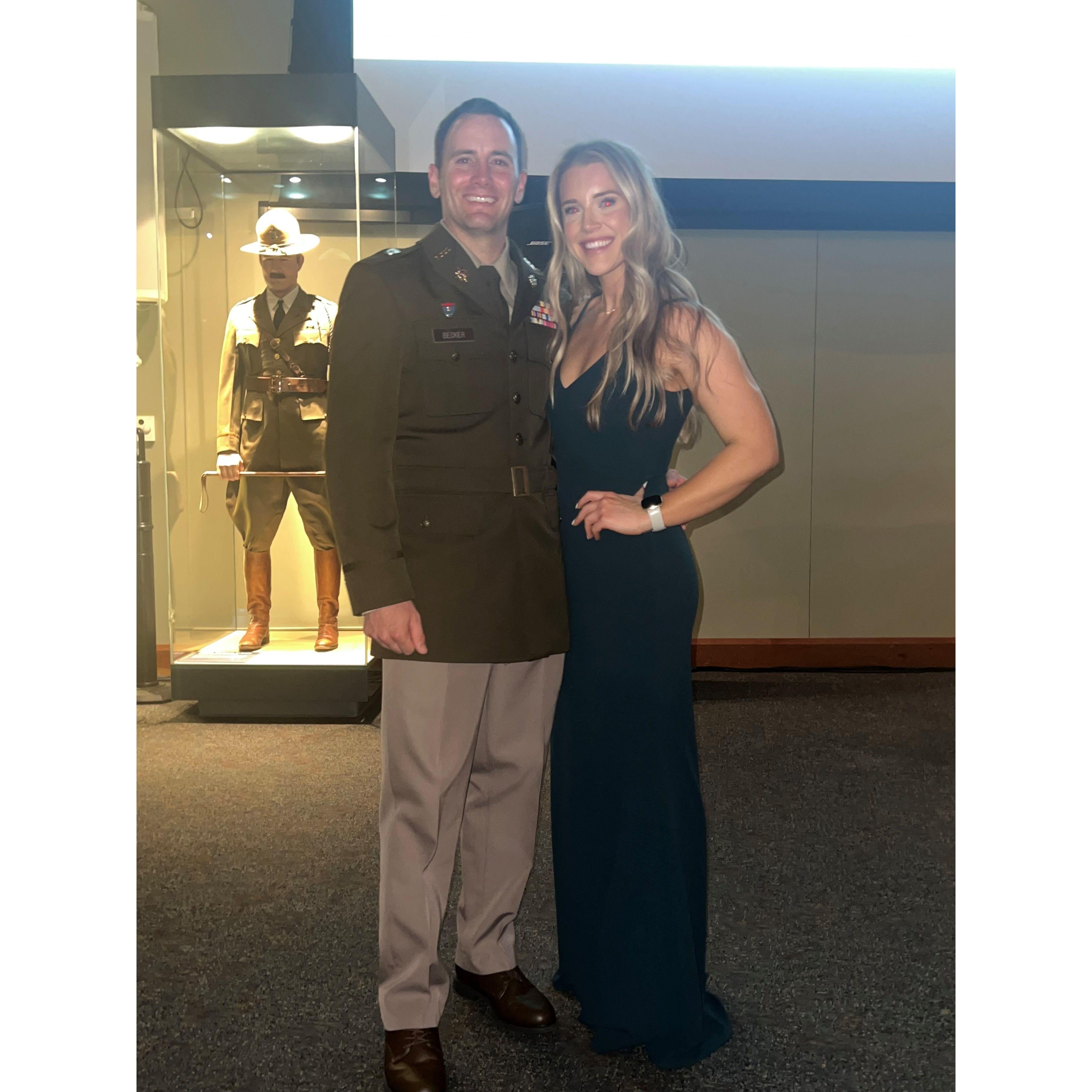 This is us at Jacob's Officer Candidate School (OCS) military formal - reunited after three months apart!