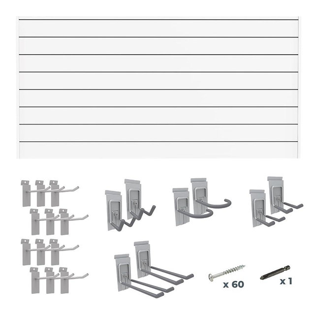 CrownWall 6" Basic Bundle (8x4 ft) with 20-Piece Locking Hook Kit (White)