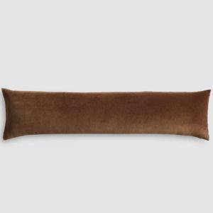 Cotton Velvet Oversized Lumbar Pillow Cover in Chestnut
