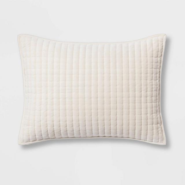 Standard Velvet Solid Quilt Sham Stucco - Threshold™