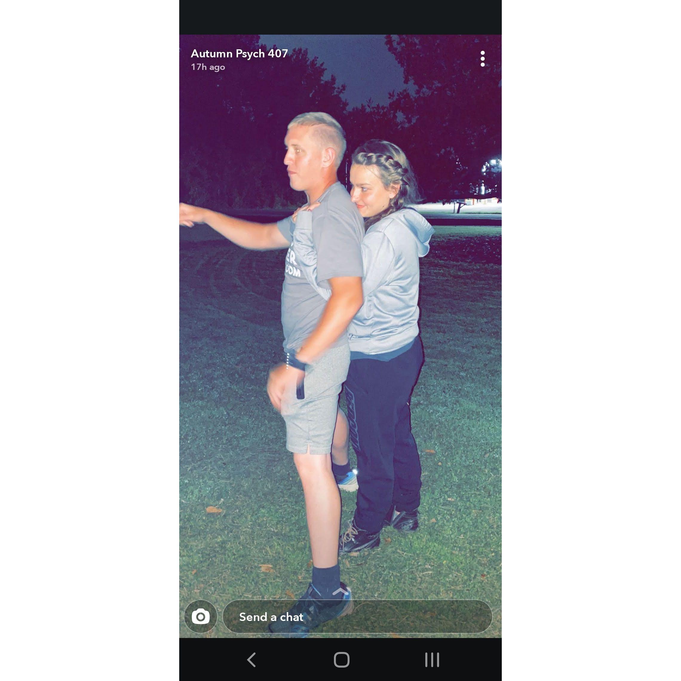 First 4th of July. Joe protecting me from the fireworks