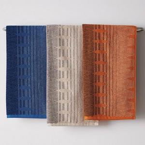 Diamond Edge Bath Towel - Ivory & Orange