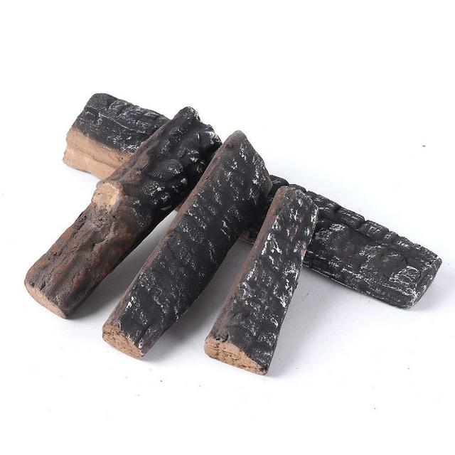Natural Glo Large Gas Fireplace Logs Set of Ceramic Wood Logs. Use in Indoor, Gas Inserts, Vented, Electric, or Outdoor Fireplaces & Fire Pits. Realistic Clean Burning Accessories 4PCS