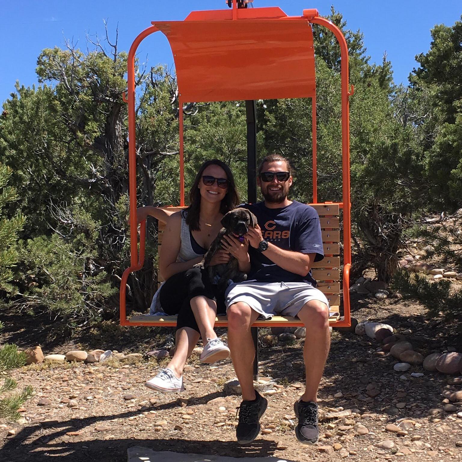 The newest addition to our family, Greely at the cabin in Duchesne, UT