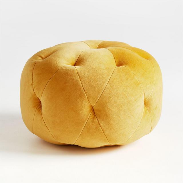Velvet Gold Pouf