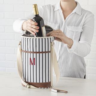 Personalized Striped Wine Cooler