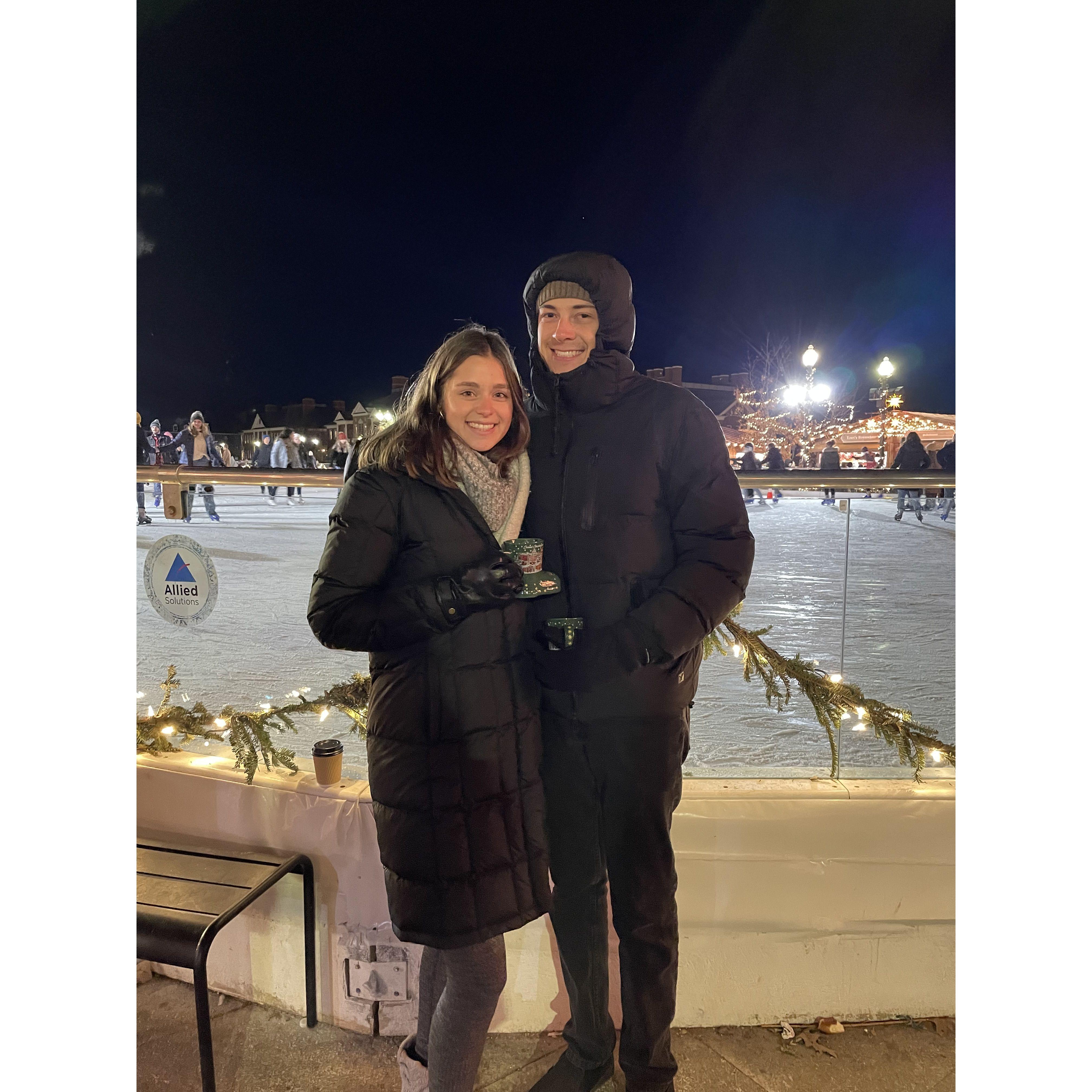 December 2021 - Carmel IN gets quite cold in the winter! This was taken at the Christmas market in Sarahs hometown.