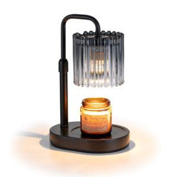 Sziqiqi Black Candle Warmers with Timer: Height-Adjustable Wax Melting Lamp 4-Level Dimmer & 2 Included Bulbs Flameless Home Decor Gift for Her
