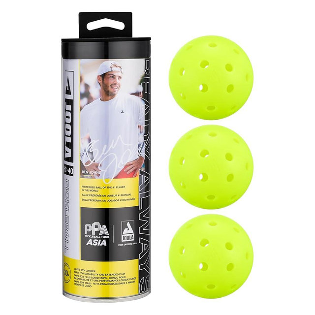 JOOLA HC-40 Hardcourt Pickleball Balls with Storage Tube - USAP Approved Balls for Tournament Play - Durable Pickleballs for Indoor Play & Outdoor Courts