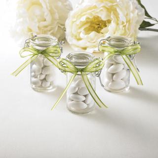 Glass Jar Favors with Hinged Tops, Set of 18