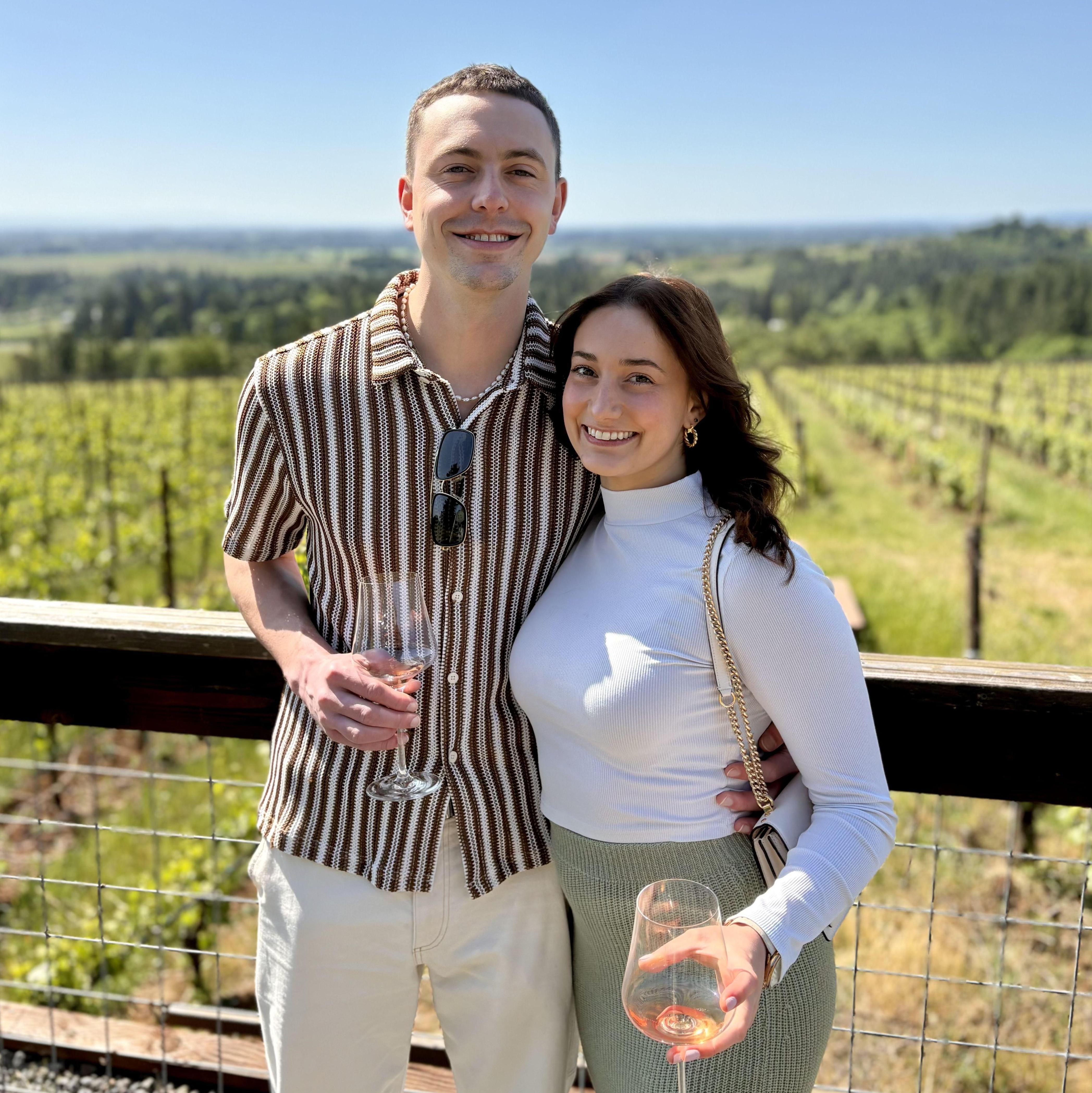 Our wine trip to Willamette Valley, OR; Cody proposed this evening!