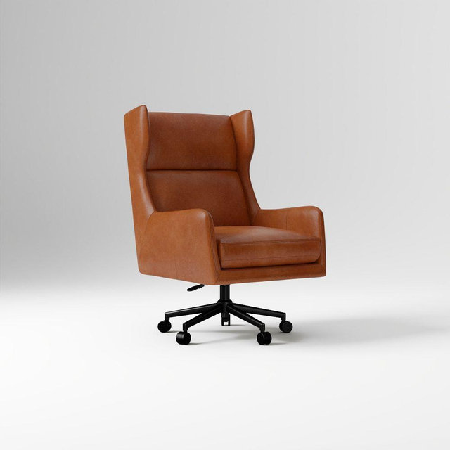 Ryder Office Chair, Saddle Leather, Nut, Dark Bronze